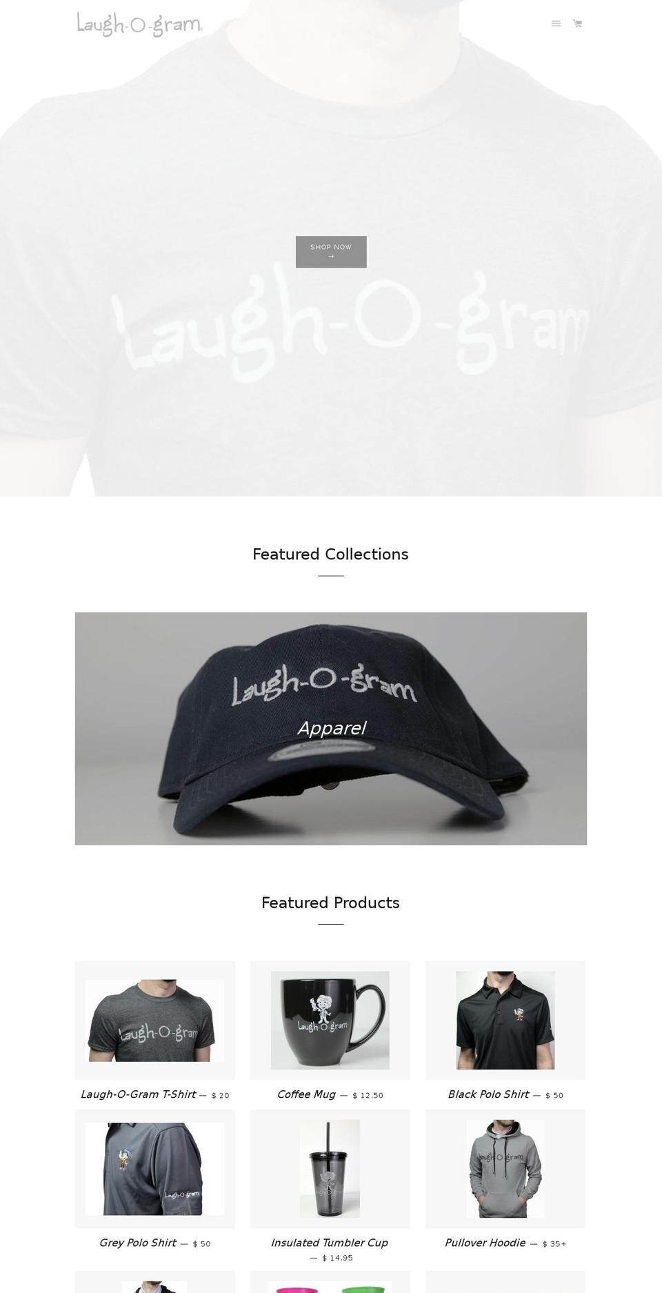 laughogramstore.com shopify website screenshot