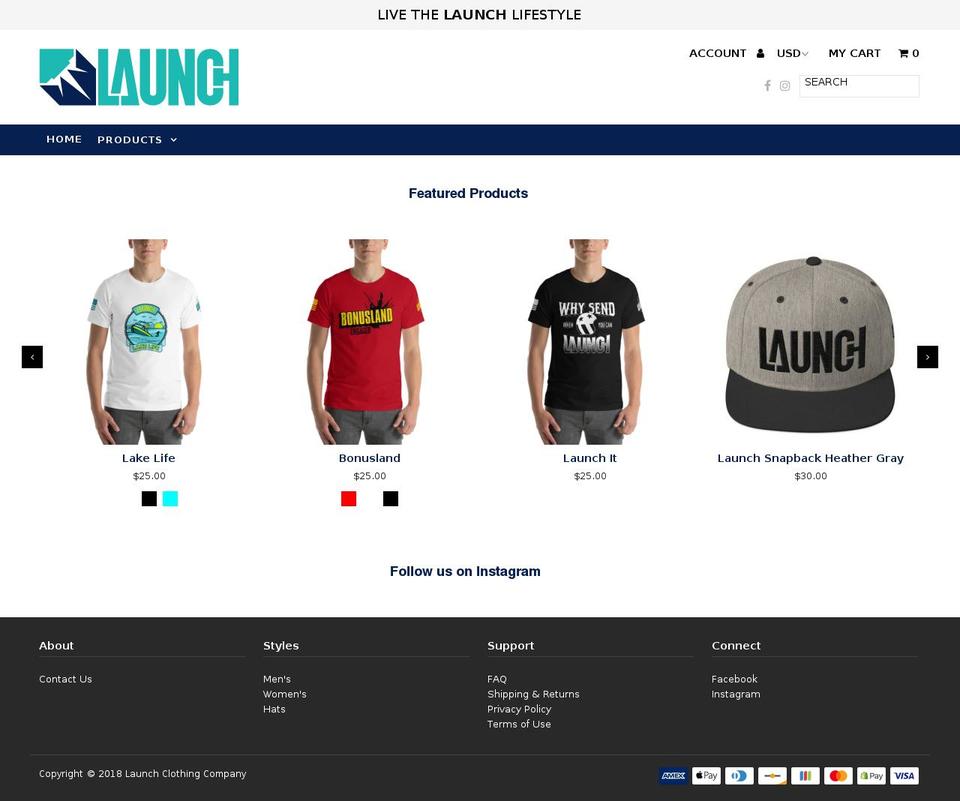 launch.clothing shopify website screenshot