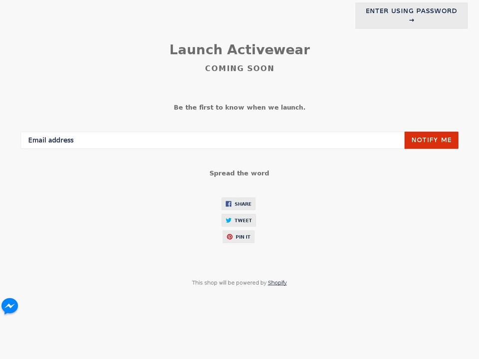 launchactivewear.com — Shopify storefront screenshot