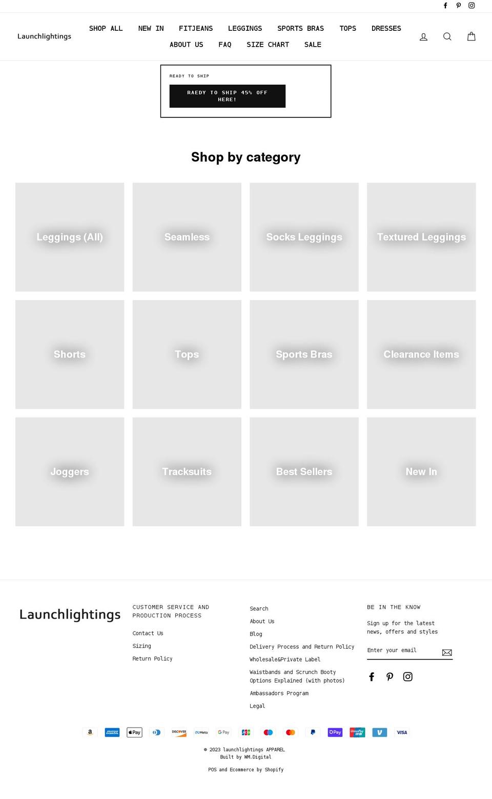 launchlightings.com shopify website screenshot