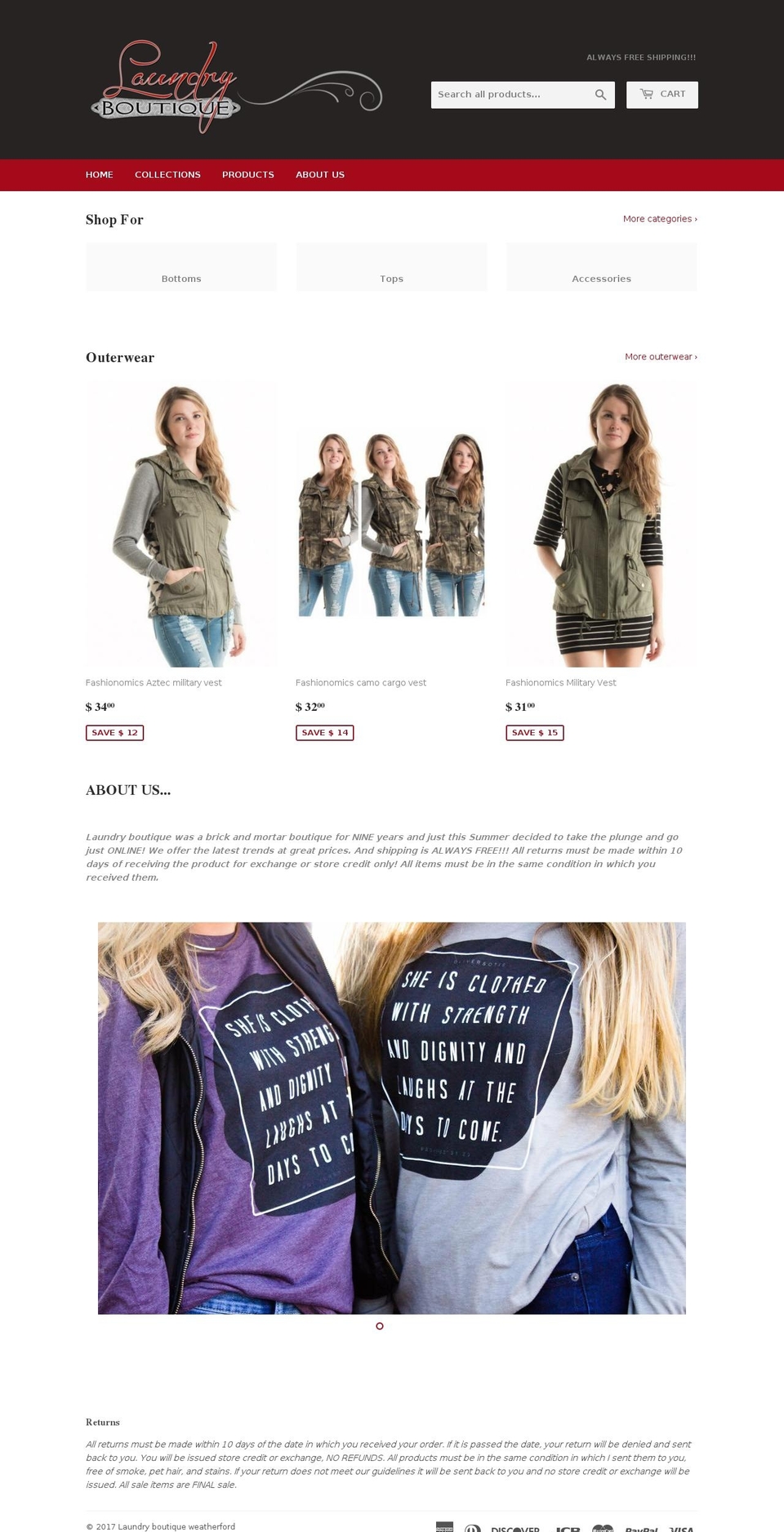 laundryboutiqueok.com shopify website screenshot