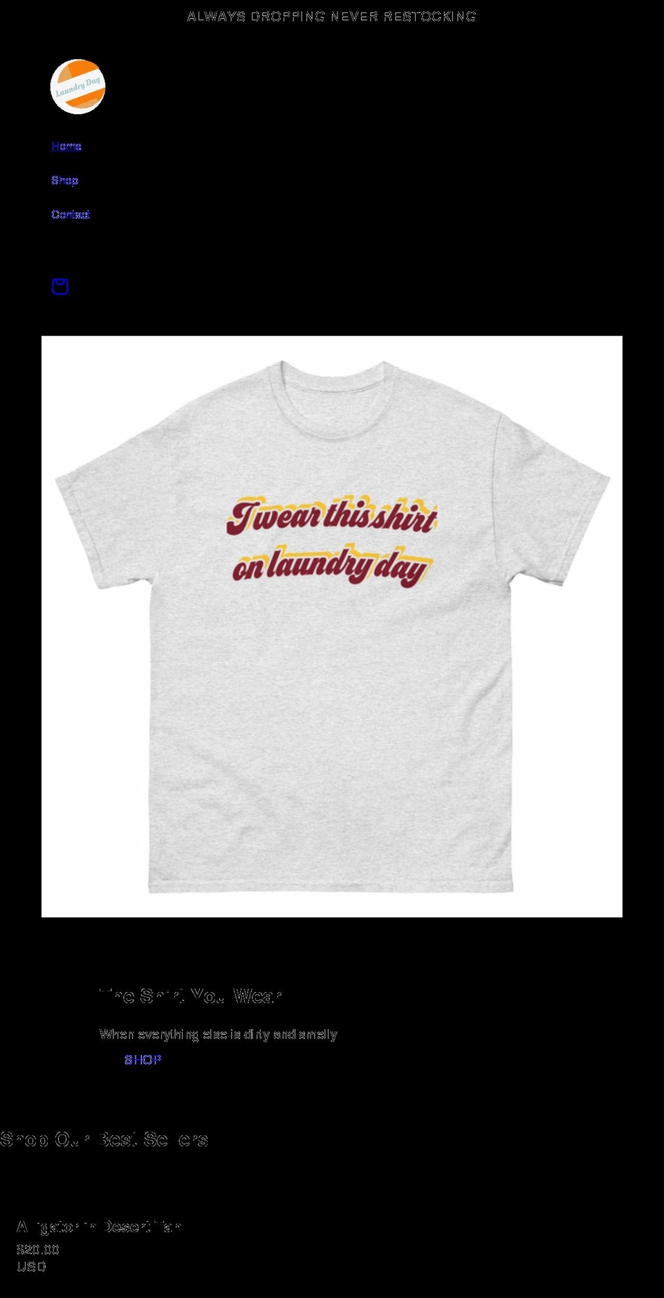laundrydayclothing.com shopify website screenshot