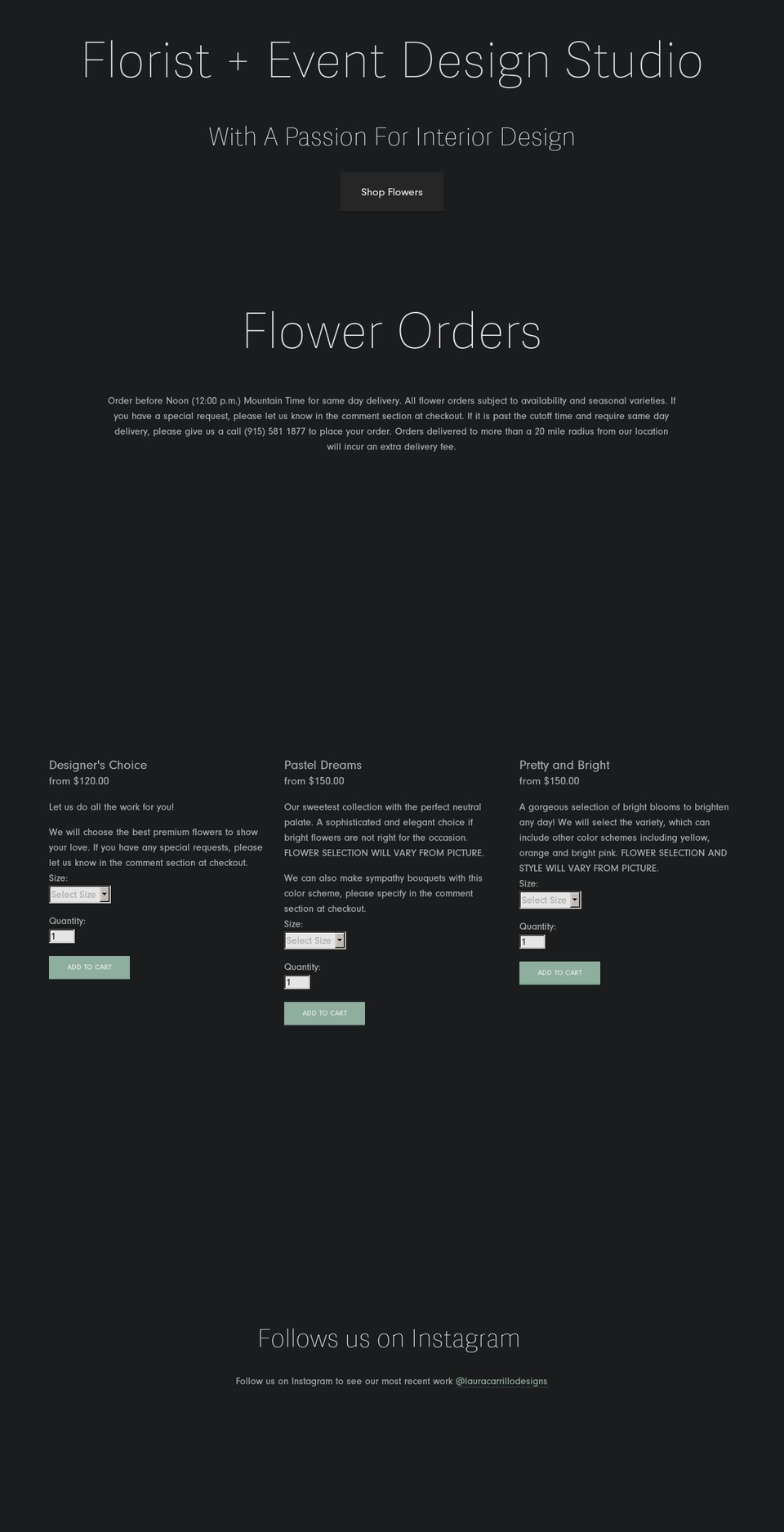 lauracarrillo.com shopify website screenshot