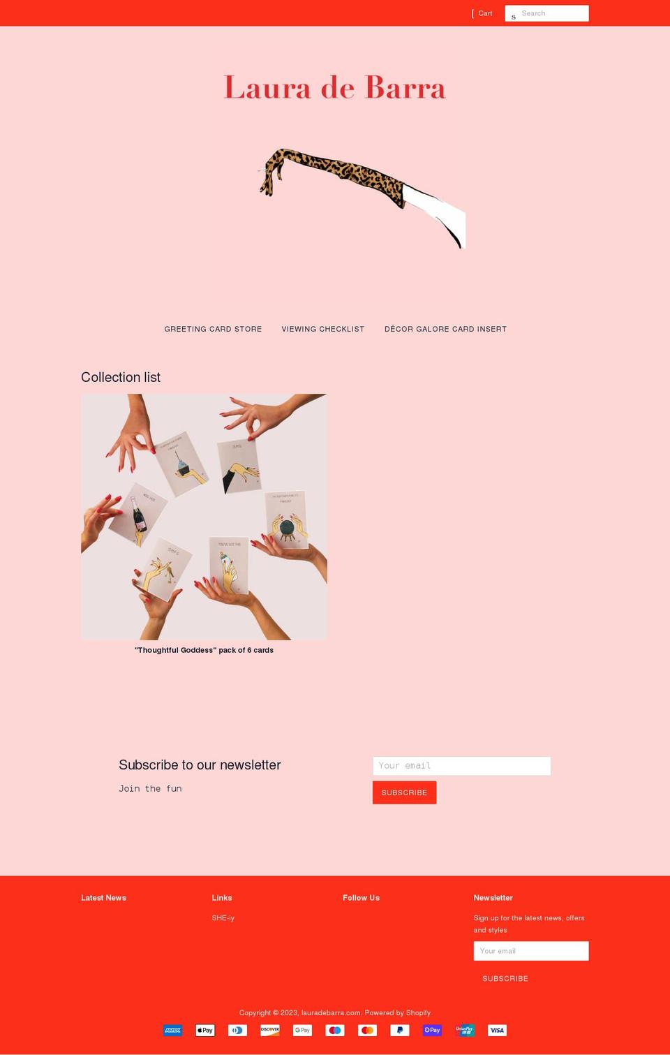 lauradebarra.com shopify website screenshot