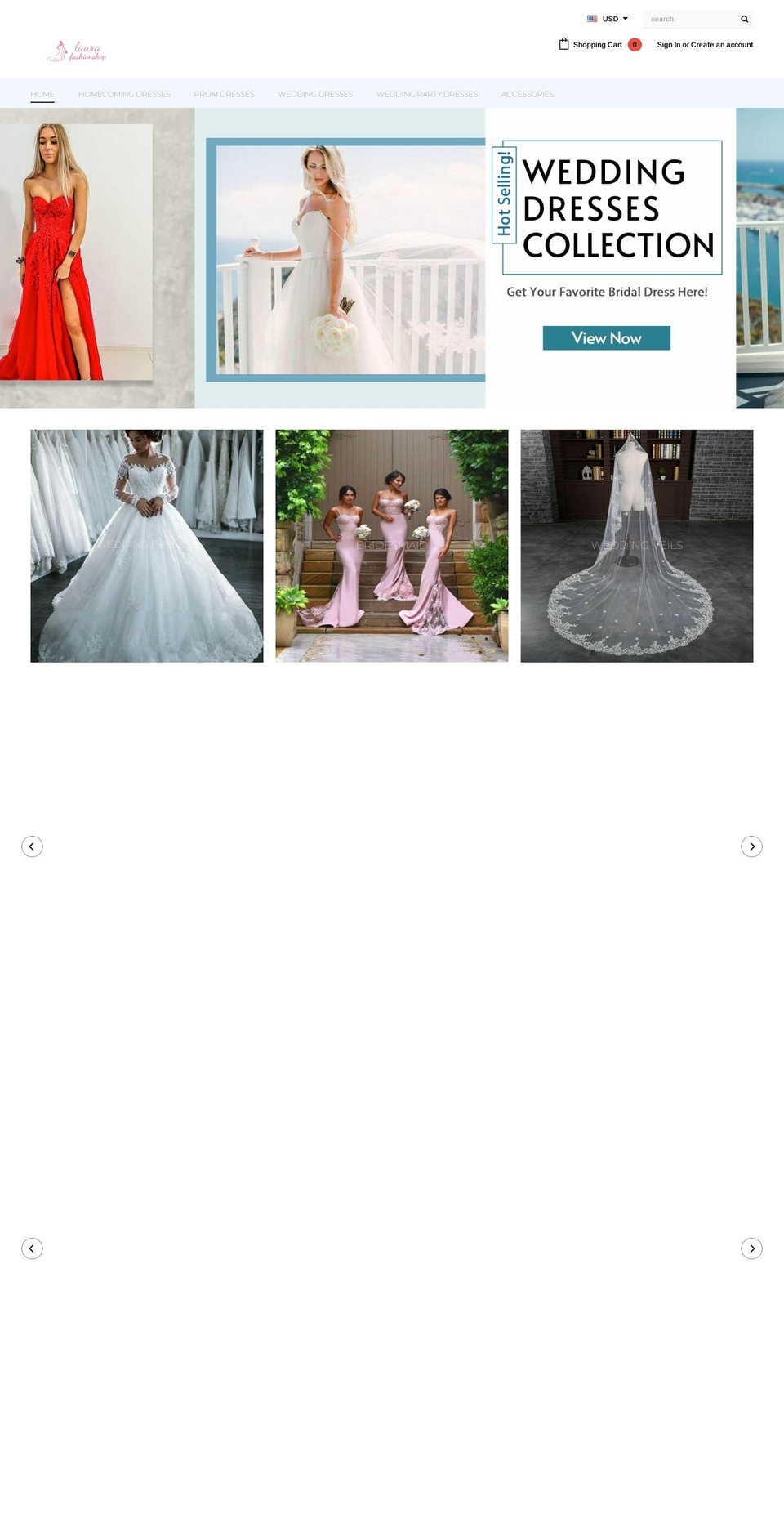 lauradresses.com — Shopify storefront screenshot