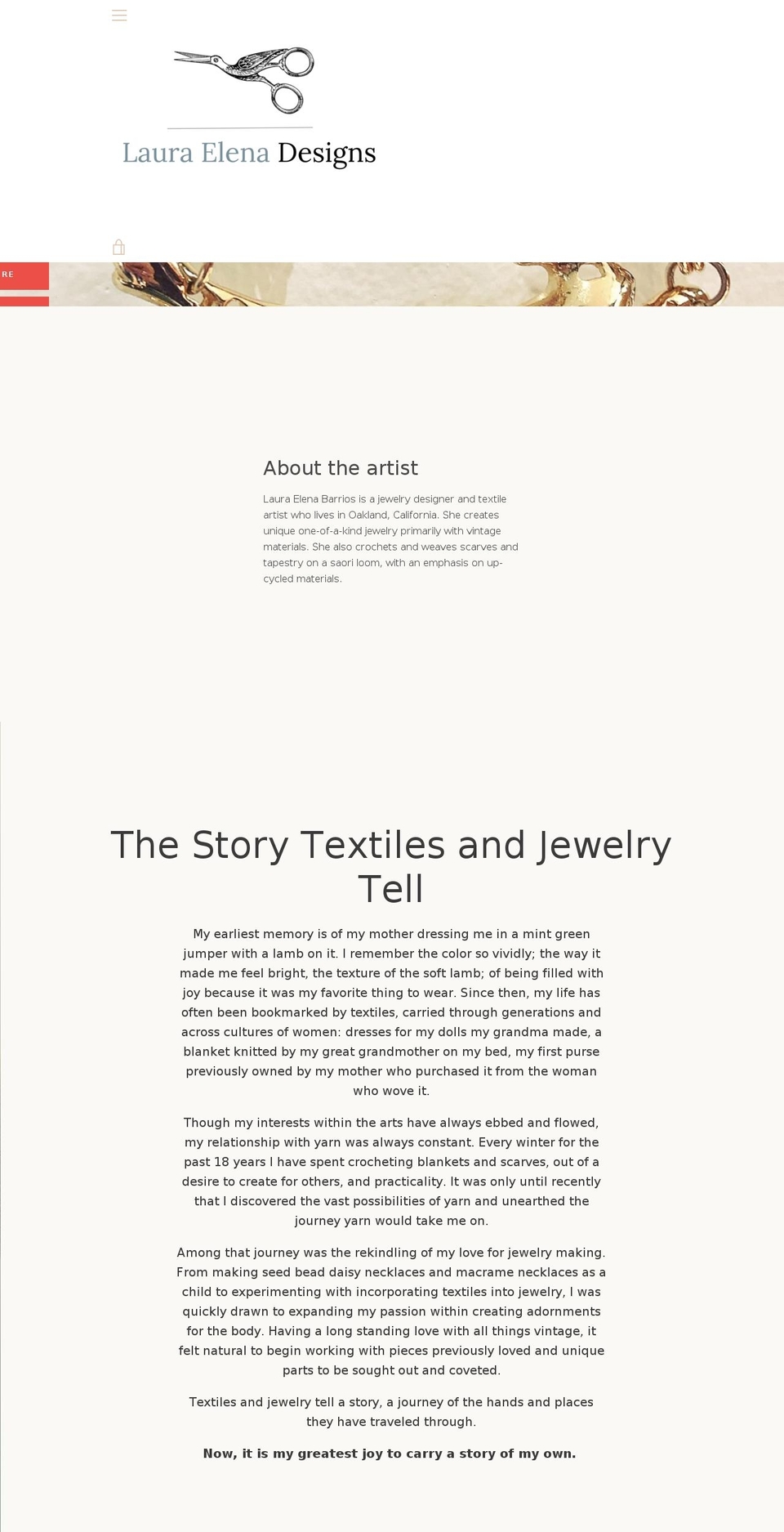 lauraelenadesigns.com — Shopify storefront screenshot