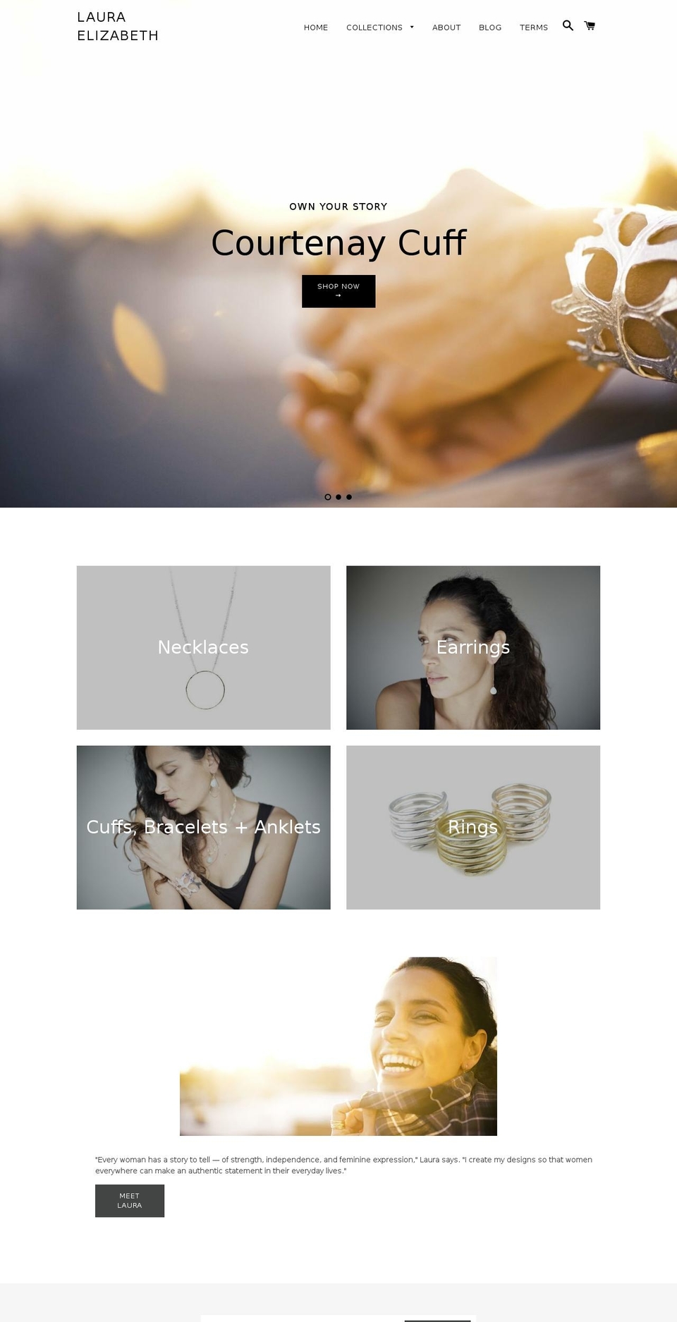 lauraelizabethjewelry.com shopify website screenshot