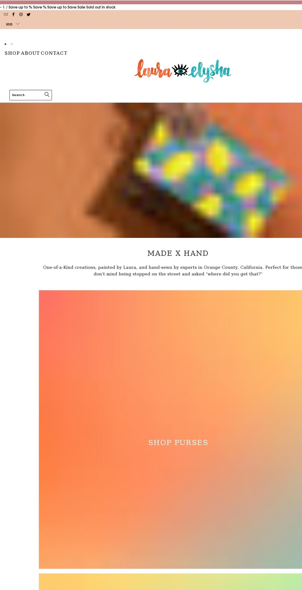 lauraelysha.com shopify website screenshot