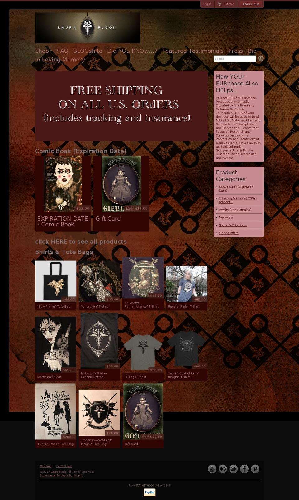 lauraflook.com shopify website screenshot