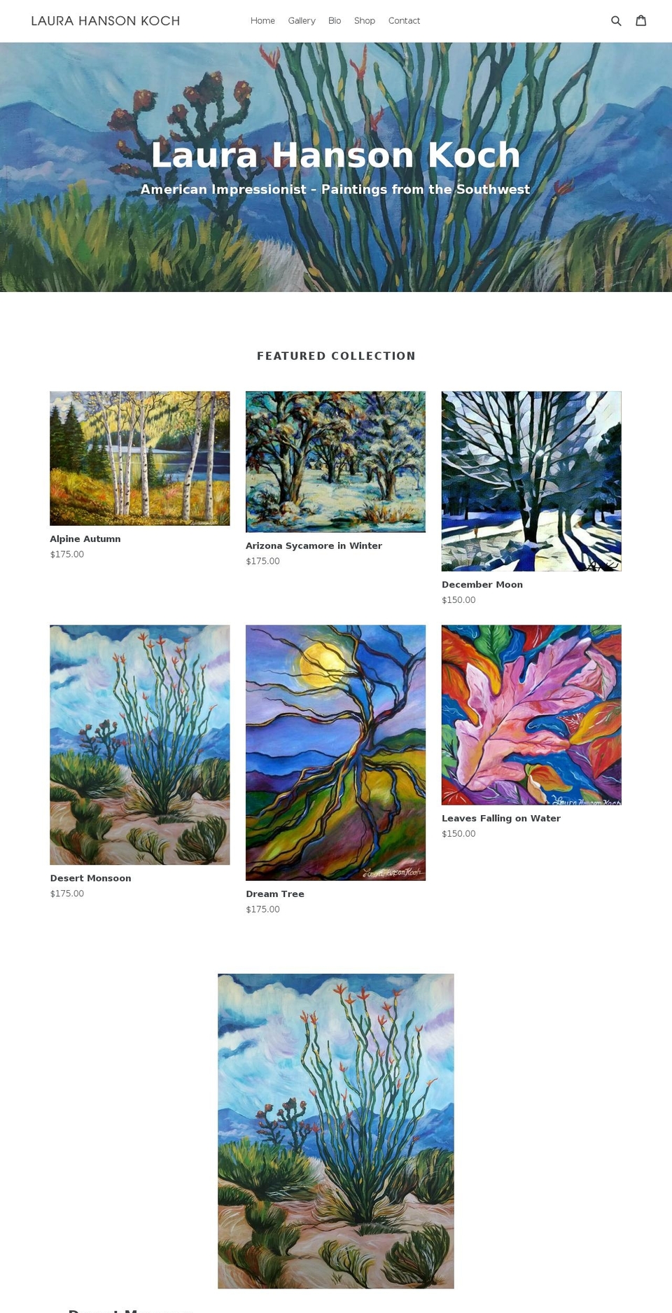 laurahansonkoch.com — Shopify storefront screenshot