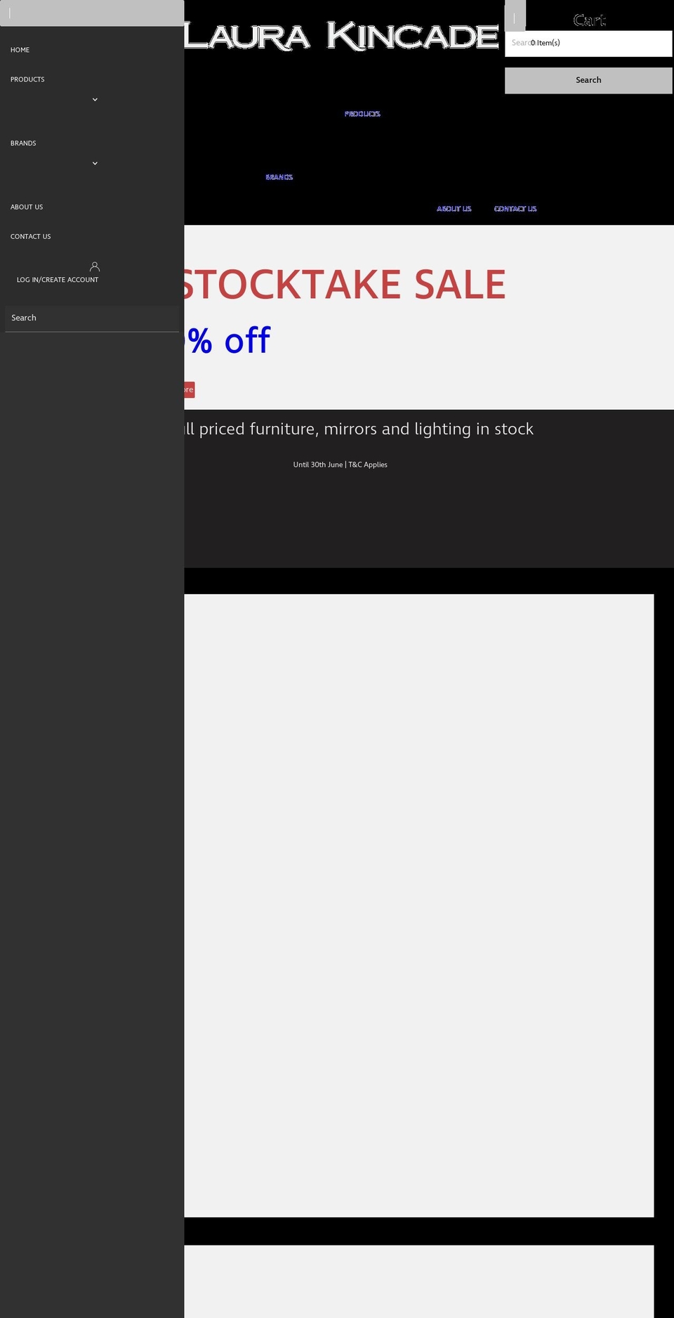 laurakincade.com shopify website screenshot