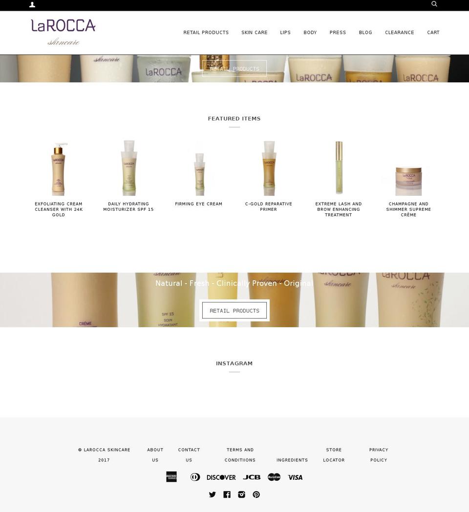 lauralarocca.com shopify website screenshot