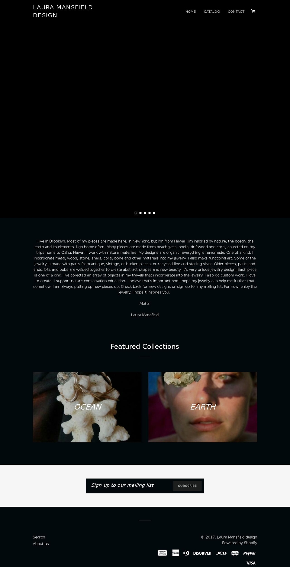 lauramansfieldrocks.com shopify website screenshot