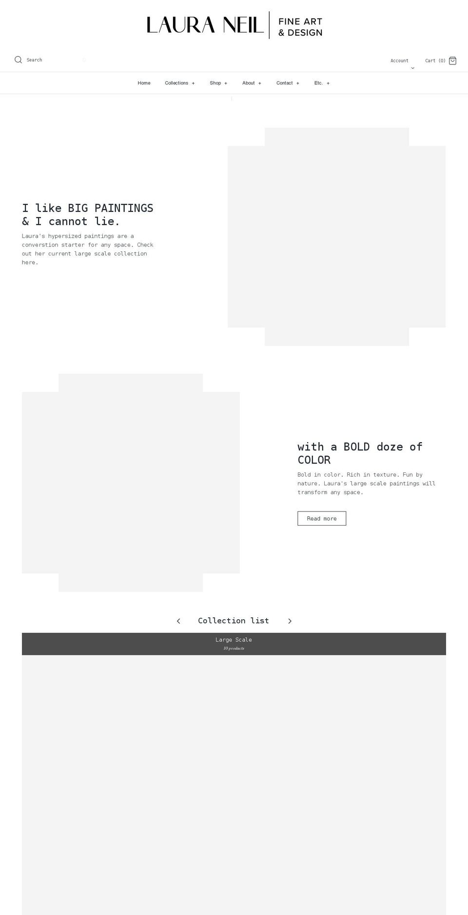 lauraneilpaints.com — Shopify storefront screenshot