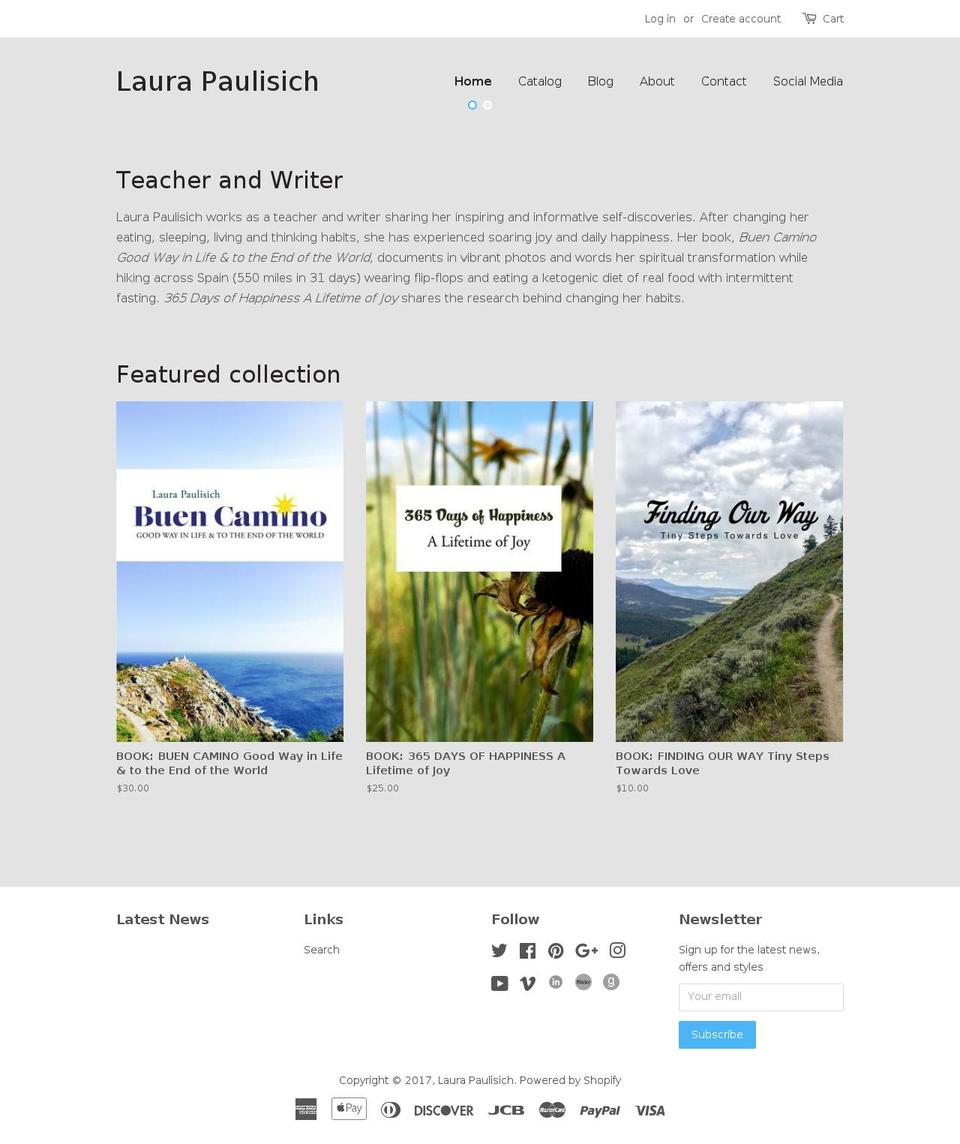 laurapaulisich.com shopify website screenshot