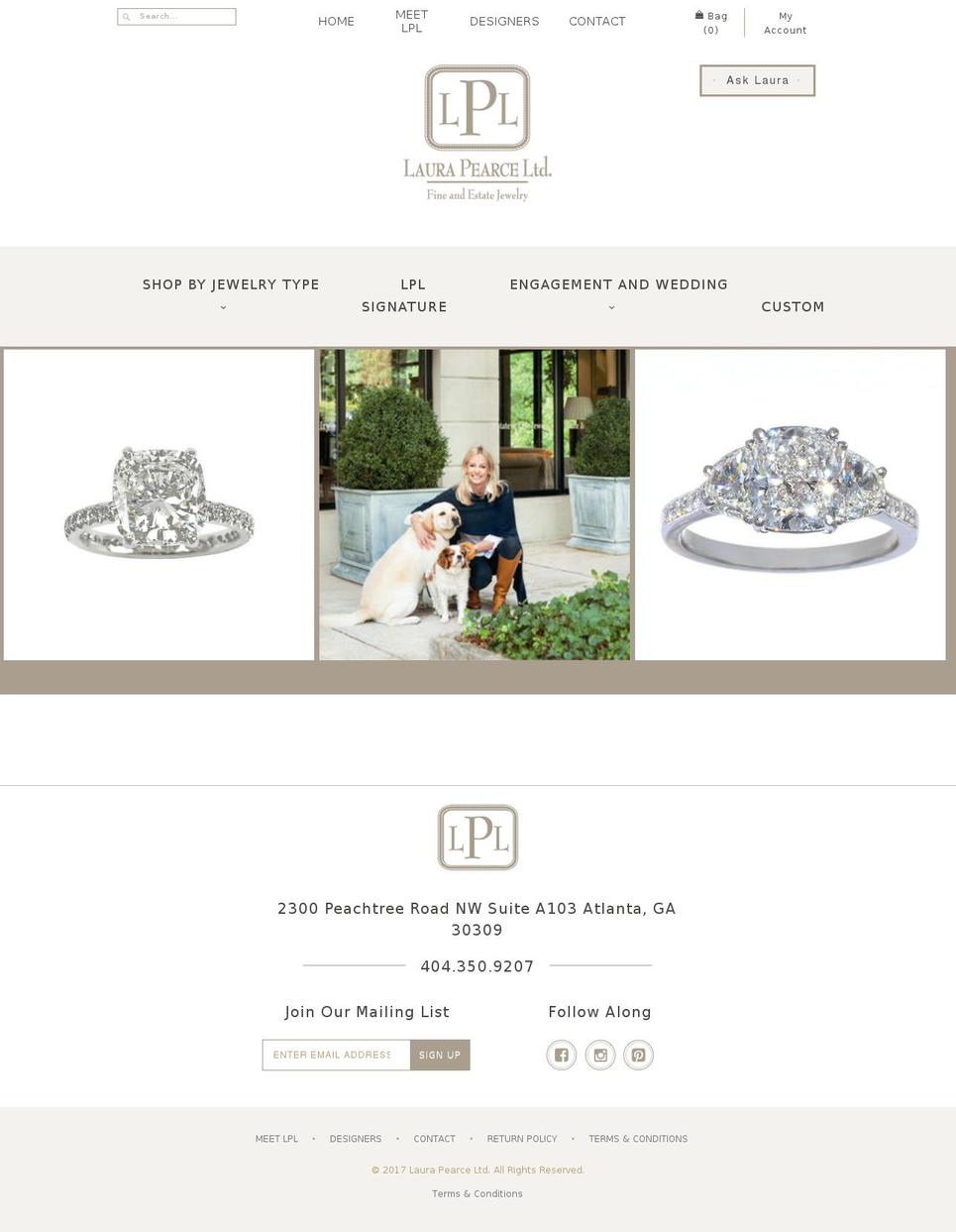 laurapearce.com shopify website screenshot