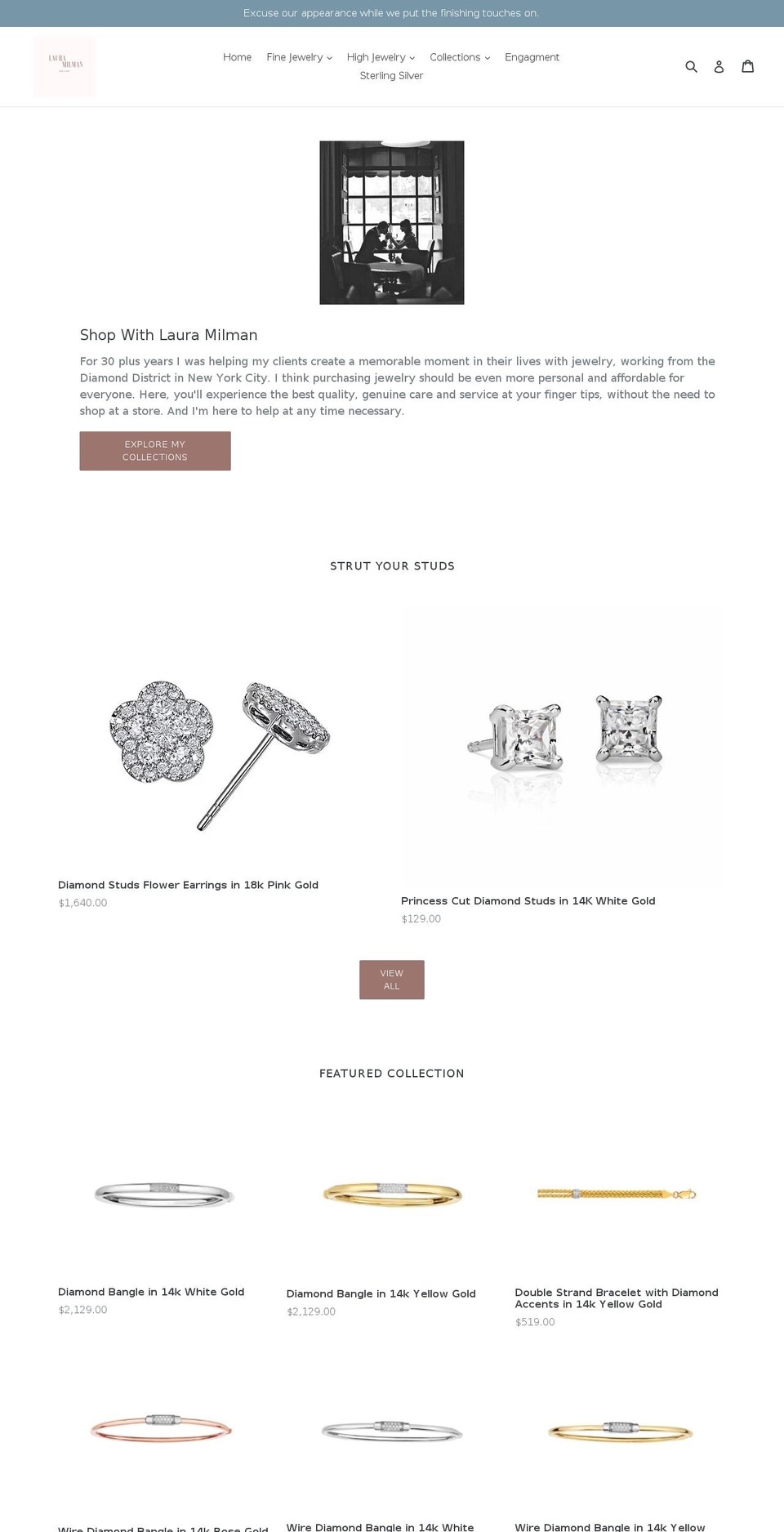 laurasgemsny.com shopify website screenshot