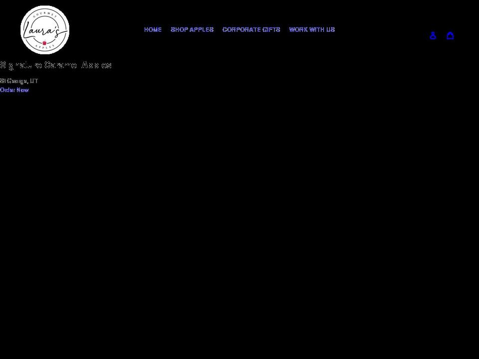 laurasgourmetapples.com shopify website screenshot