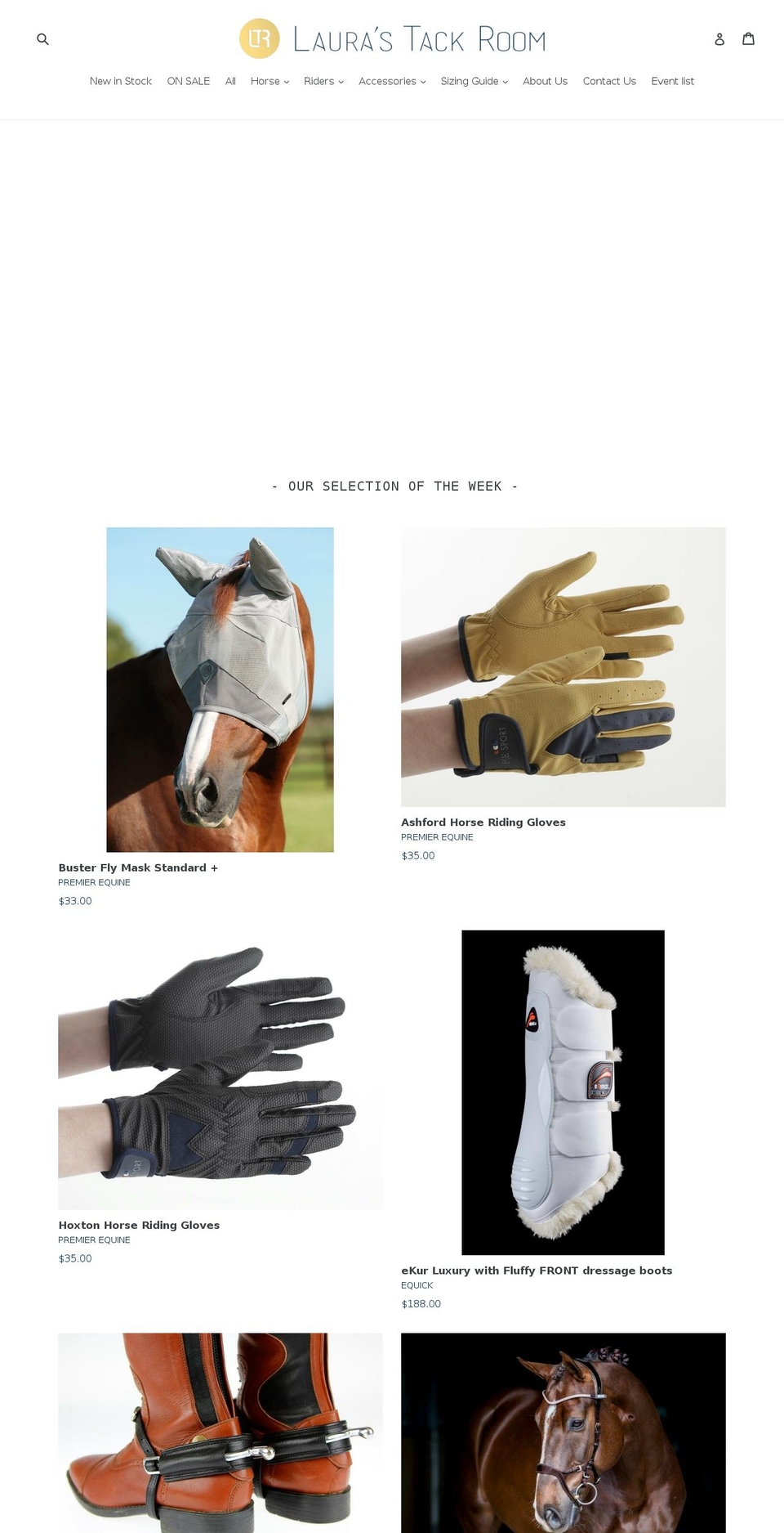 laurastackroom.com — Shopify storefront screenshot