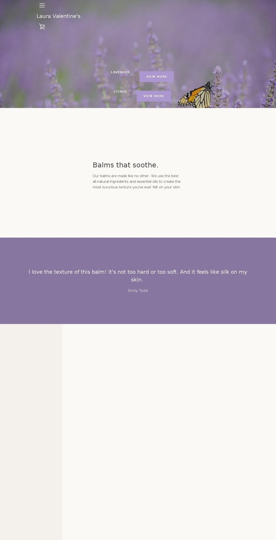 lauravalentines.com shopify website screenshot