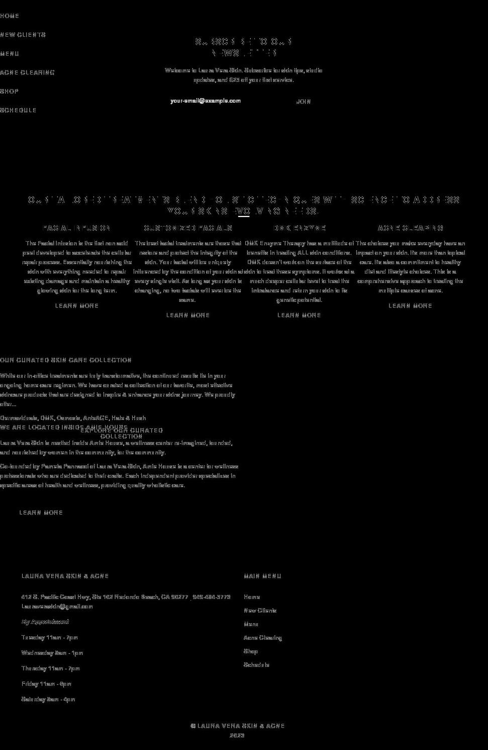 lauraveraskin.com shopify website screenshot