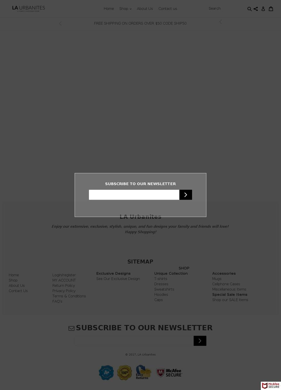 laurbanites.com shopify website screenshot