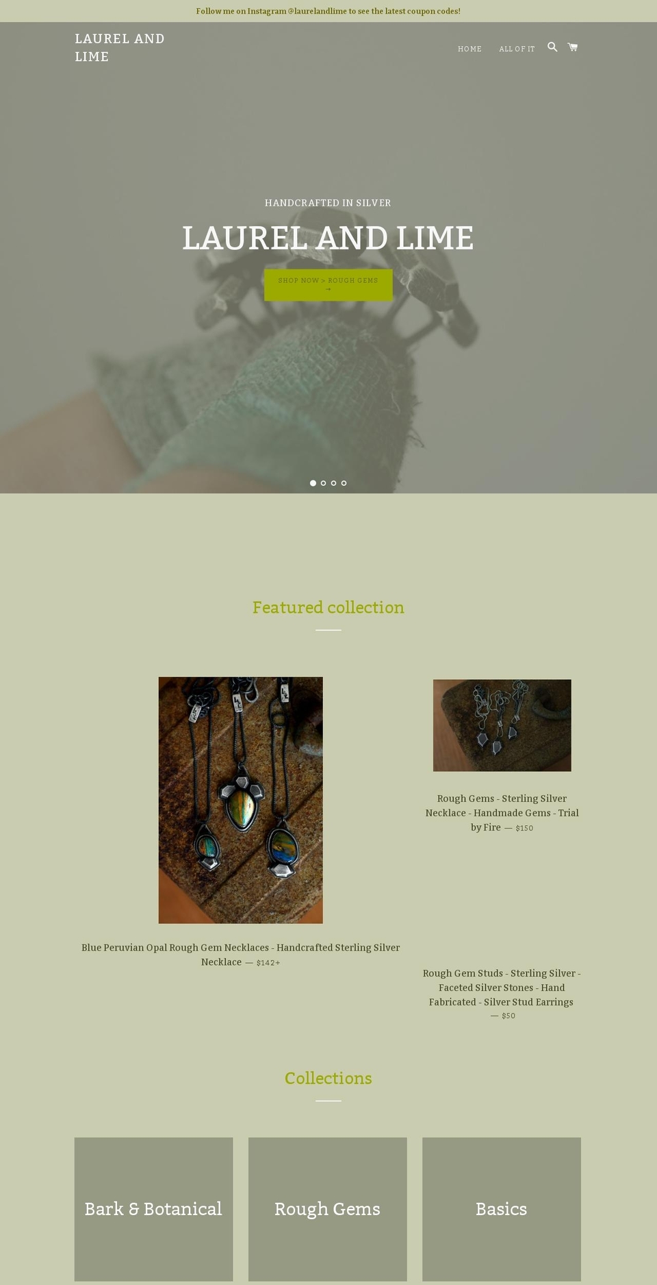 laurelandlime.com — Shopify storefront screenshot