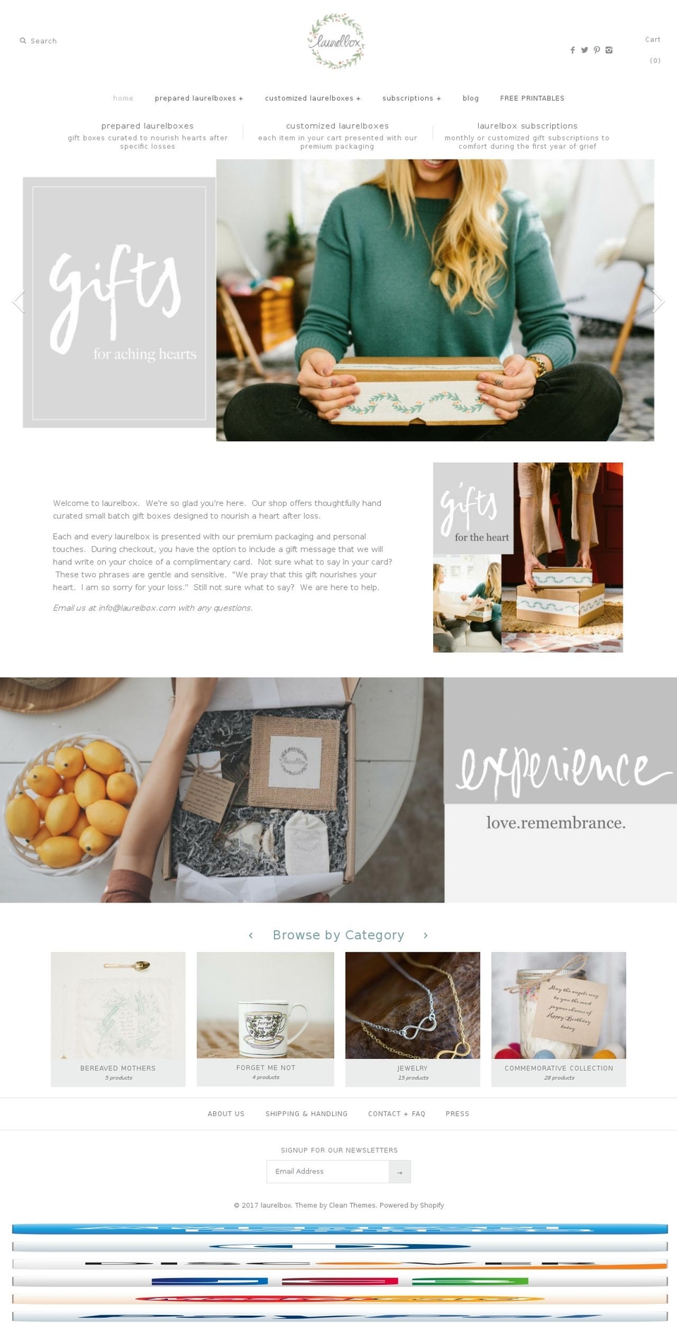 laurelbox.com shopify website screenshot