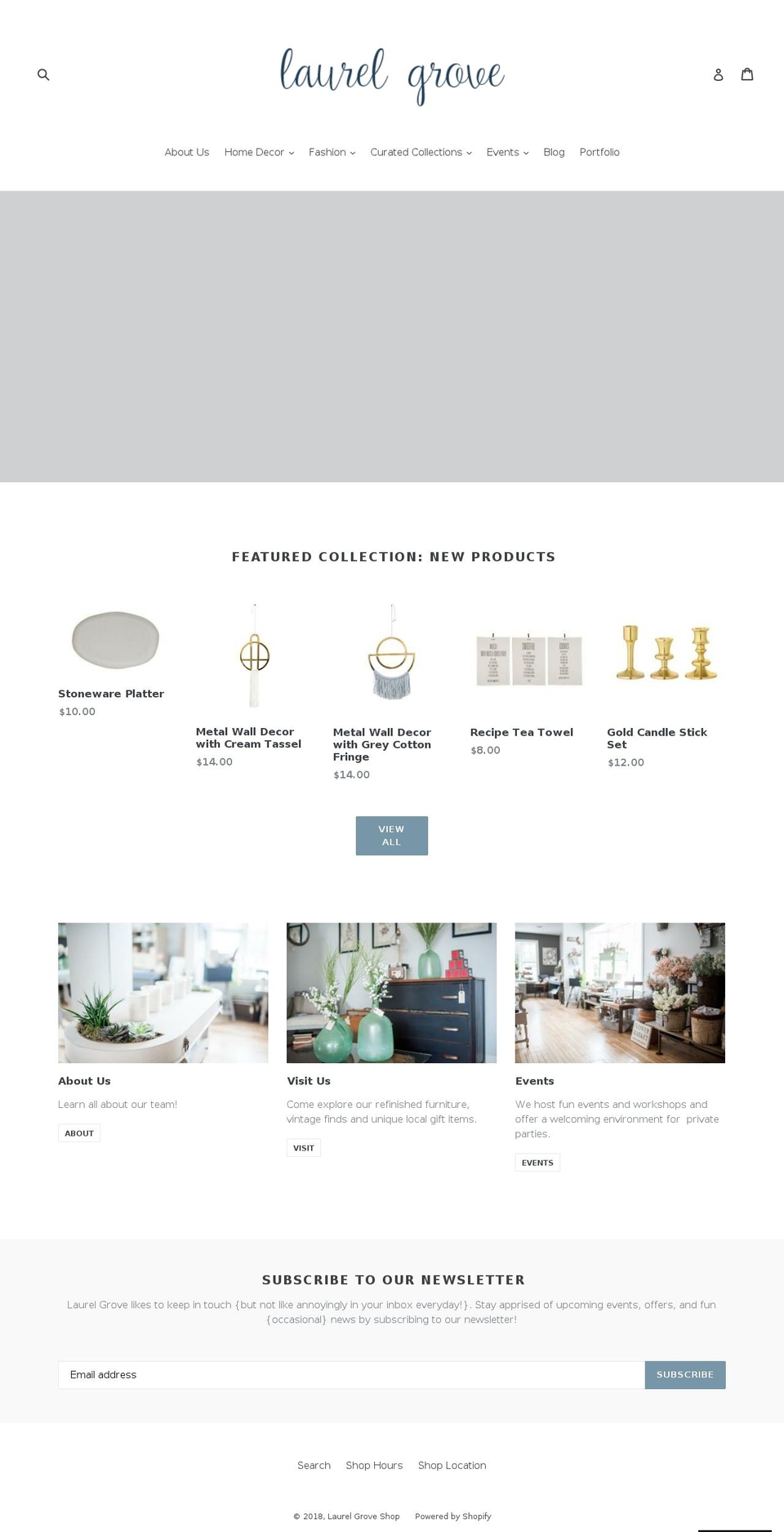 laurelgroveshop.com shopify website screenshot