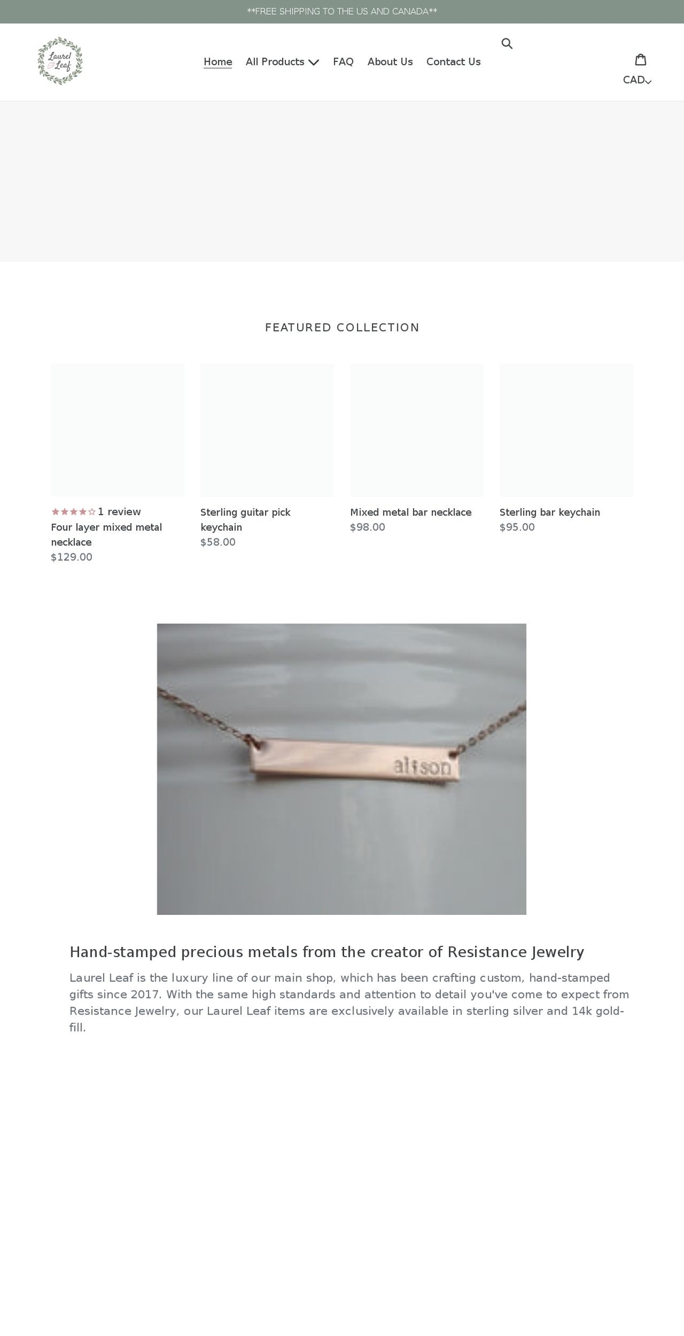 laurelleaf.ca shopify website screenshot