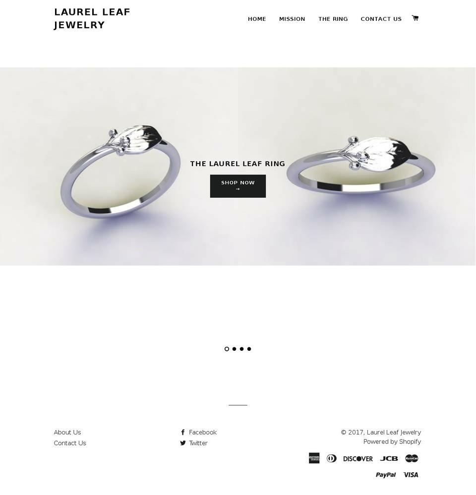 laurelleafjewelry.com shopify website screenshot