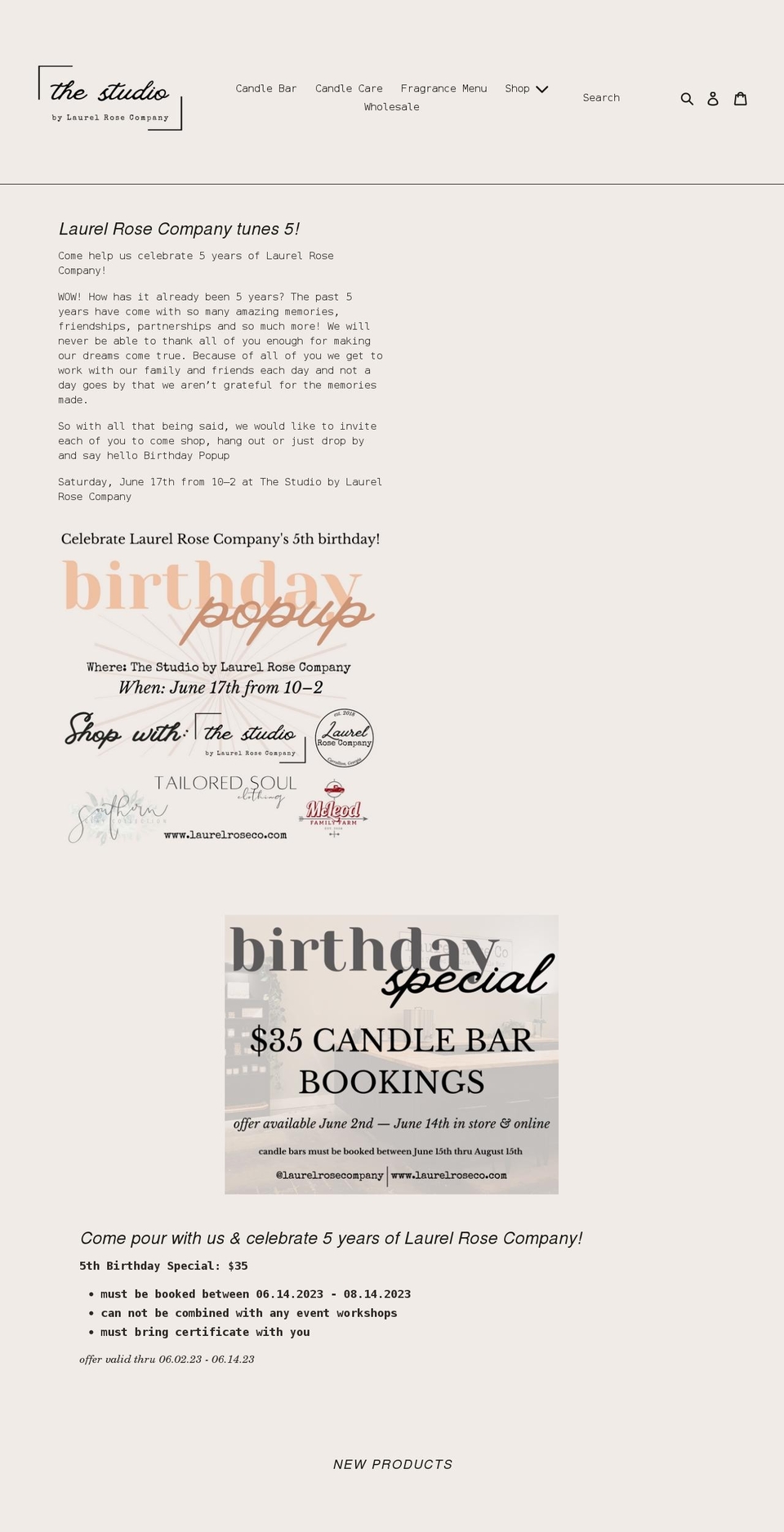 laurelroseco.com shopify website screenshot