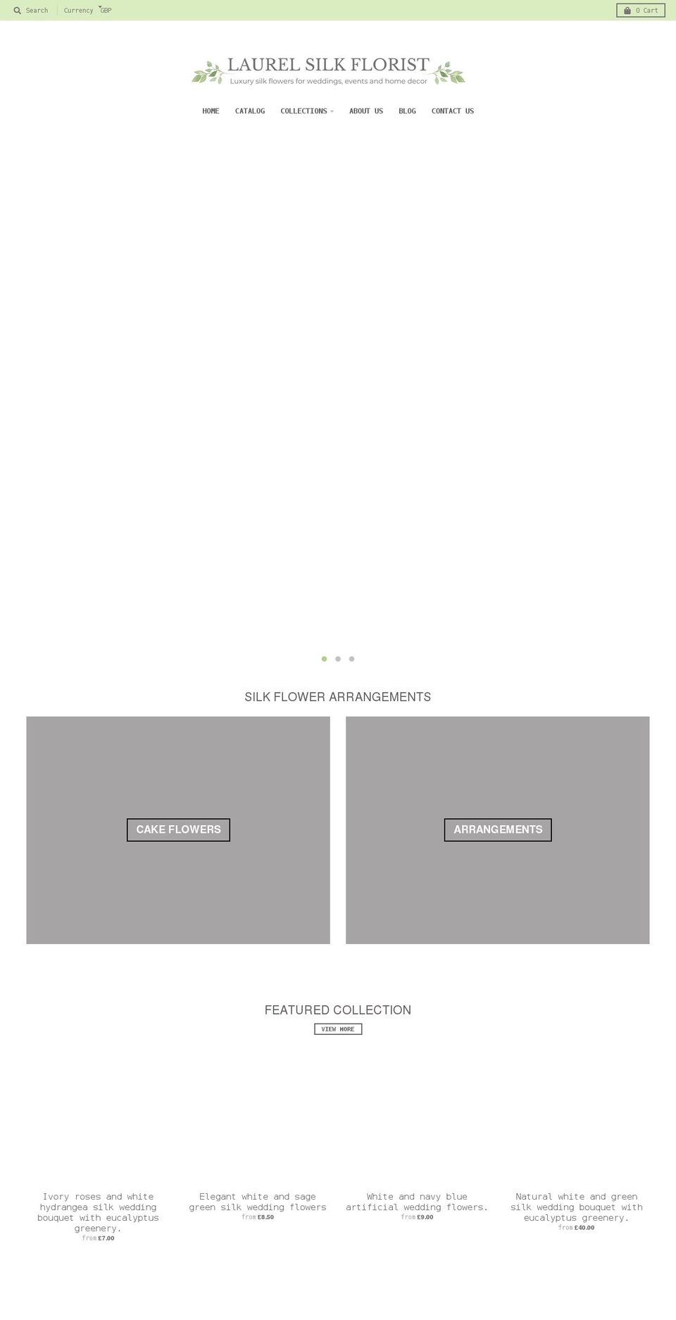 laurelsilkflorist.com shopify website screenshot