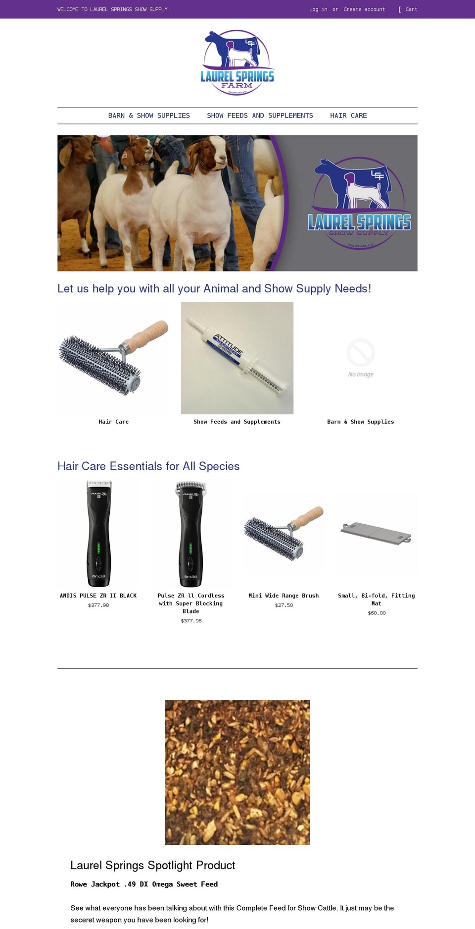laurelspringsshowsupply.myshopify.com shopify website screenshot