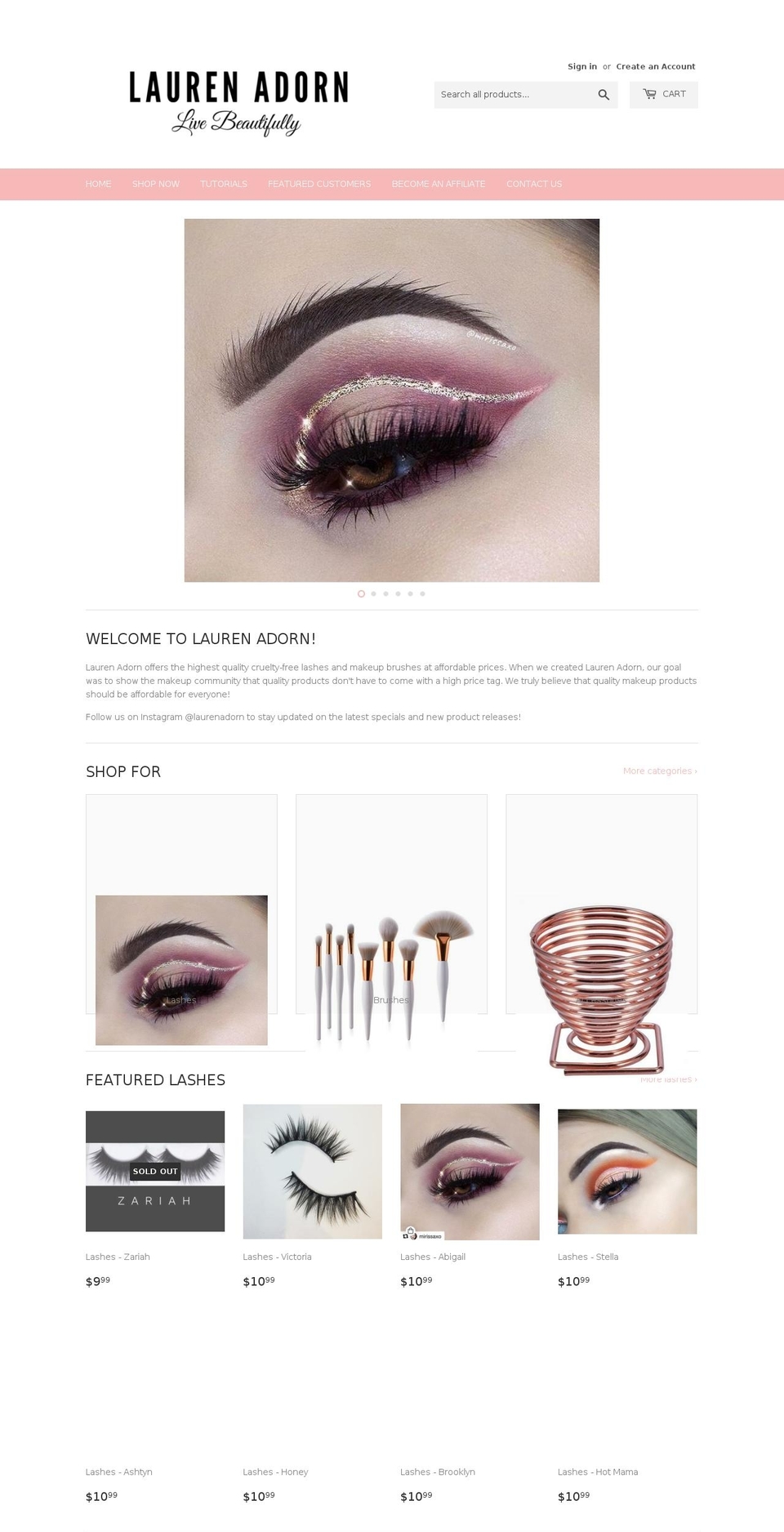 laurenadorn.com — Shopify storefront screenshot