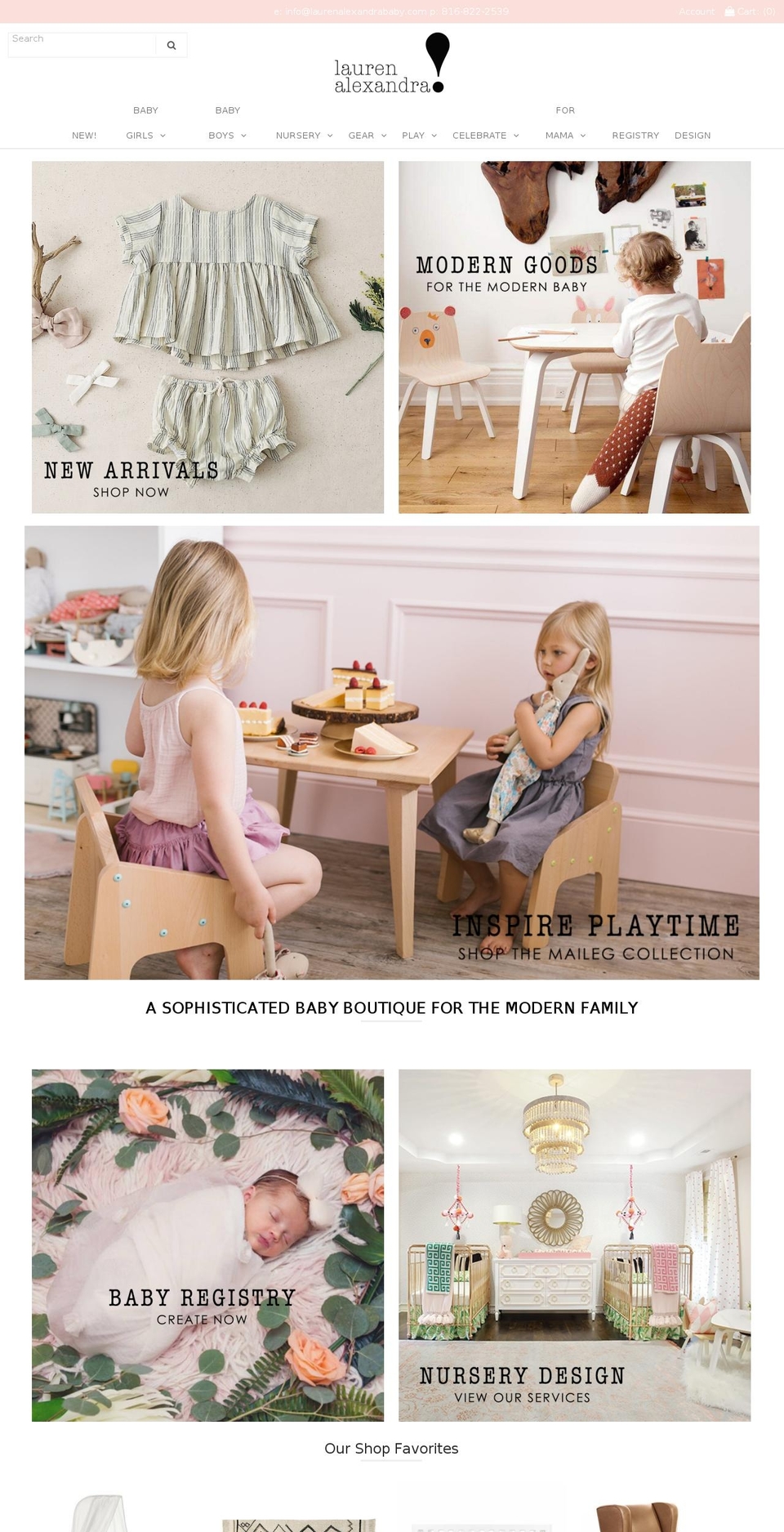 laurenalexandrababy.com shopify website screenshot