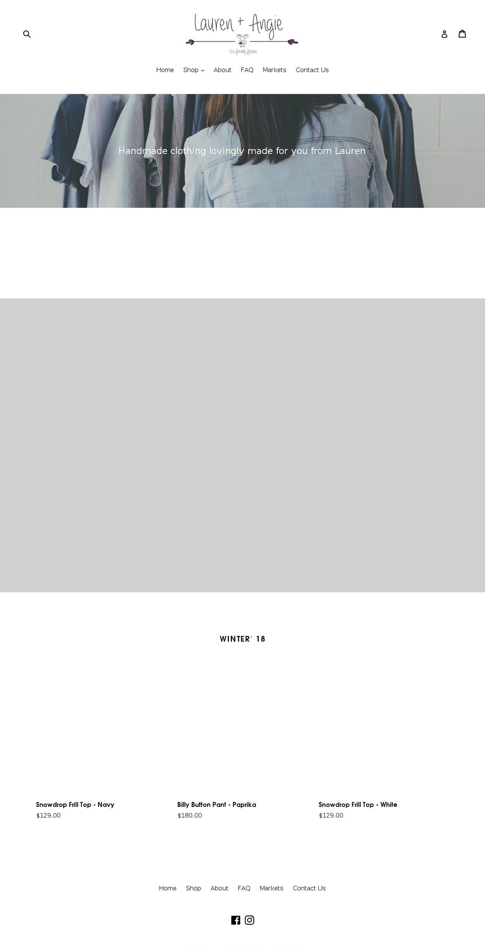 laurenandangie.com — Shopify storefront screenshot