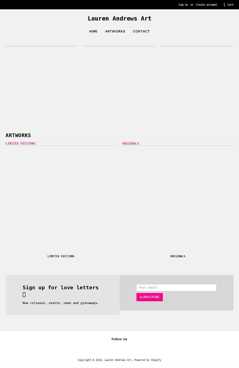 laurenandrews.co.uk shopify website screenshot