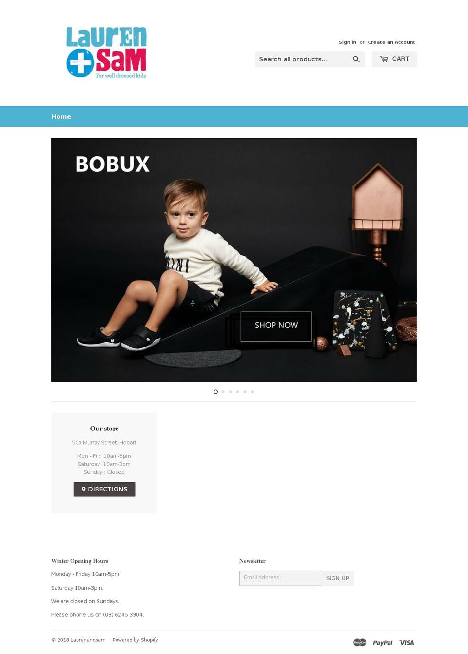 laurenandsam.com.au shopify website screenshot