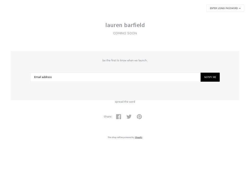 laurenbarfield.com shopify website screenshot