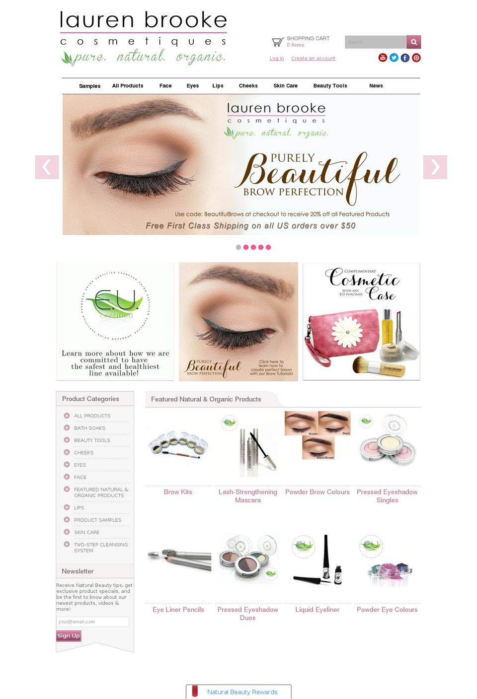 laurenbrookecosmetics.com shopify website screenshot