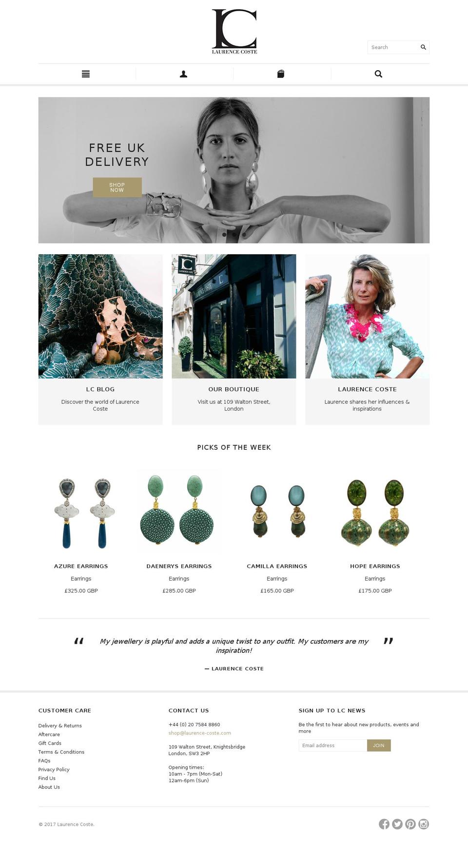 laurence-coste.com shopify website screenshot