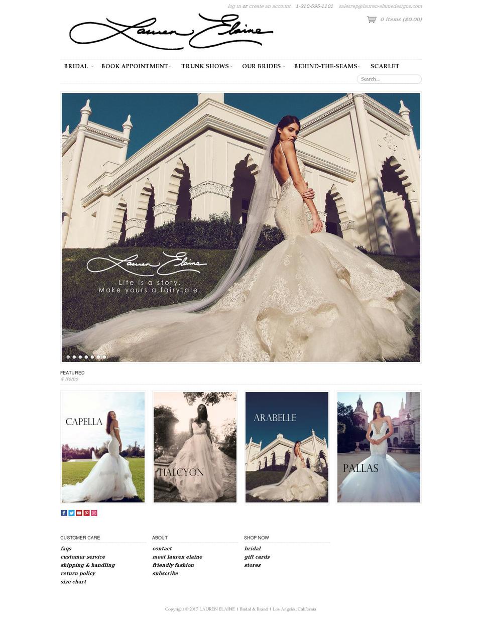 Copy of Couture Shopify theme site example laurenelainebridal.com