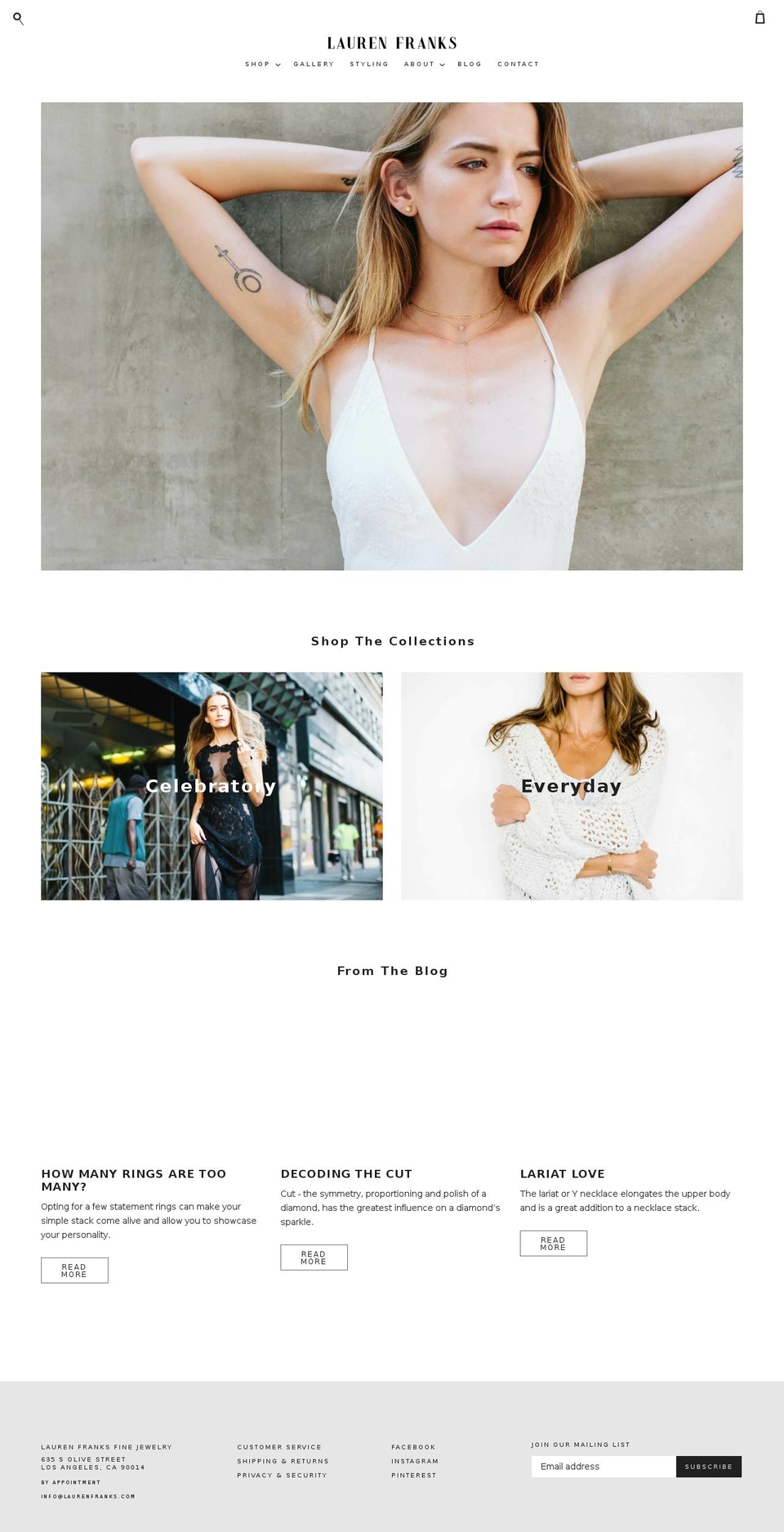 laurenfranks.com shopify website screenshot