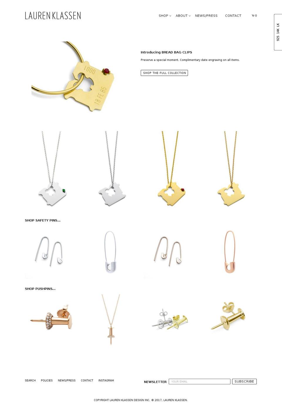 laurenklassenjewelry.com shopify website screenshot