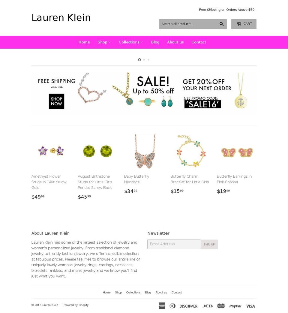 laurenklein.com shopify website screenshot