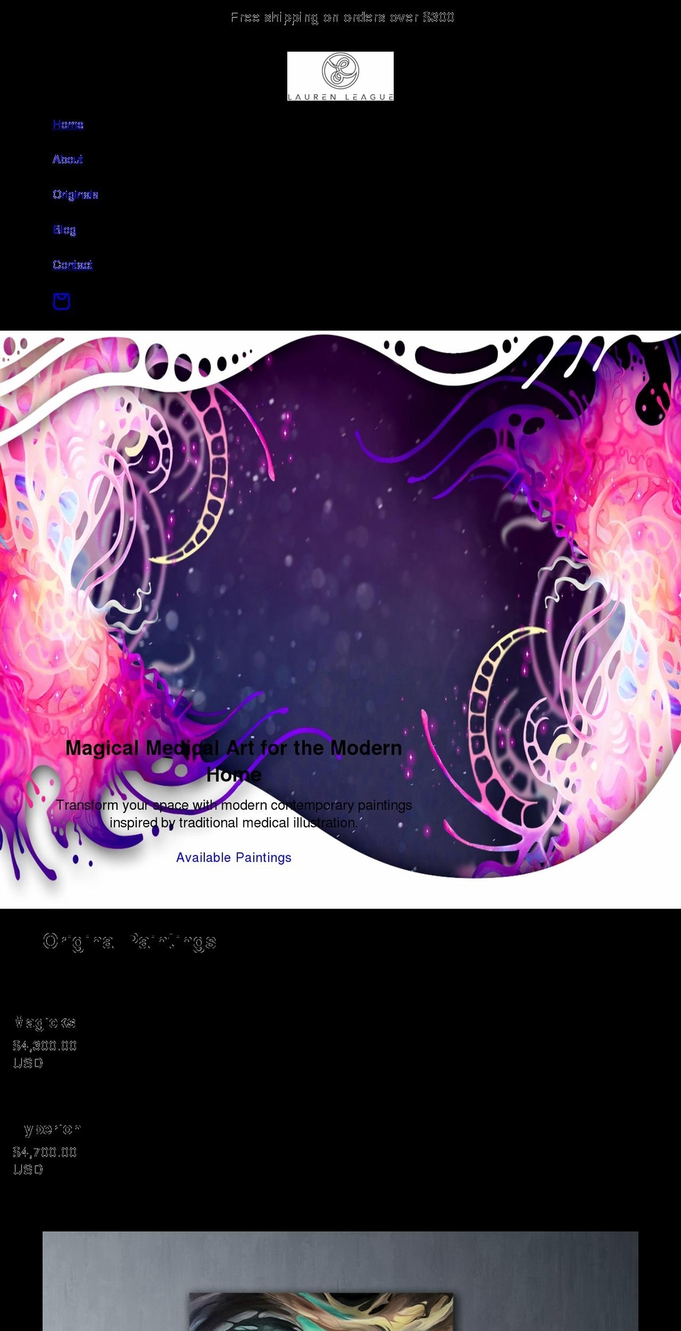 laurenleague.com shopify website screenshot