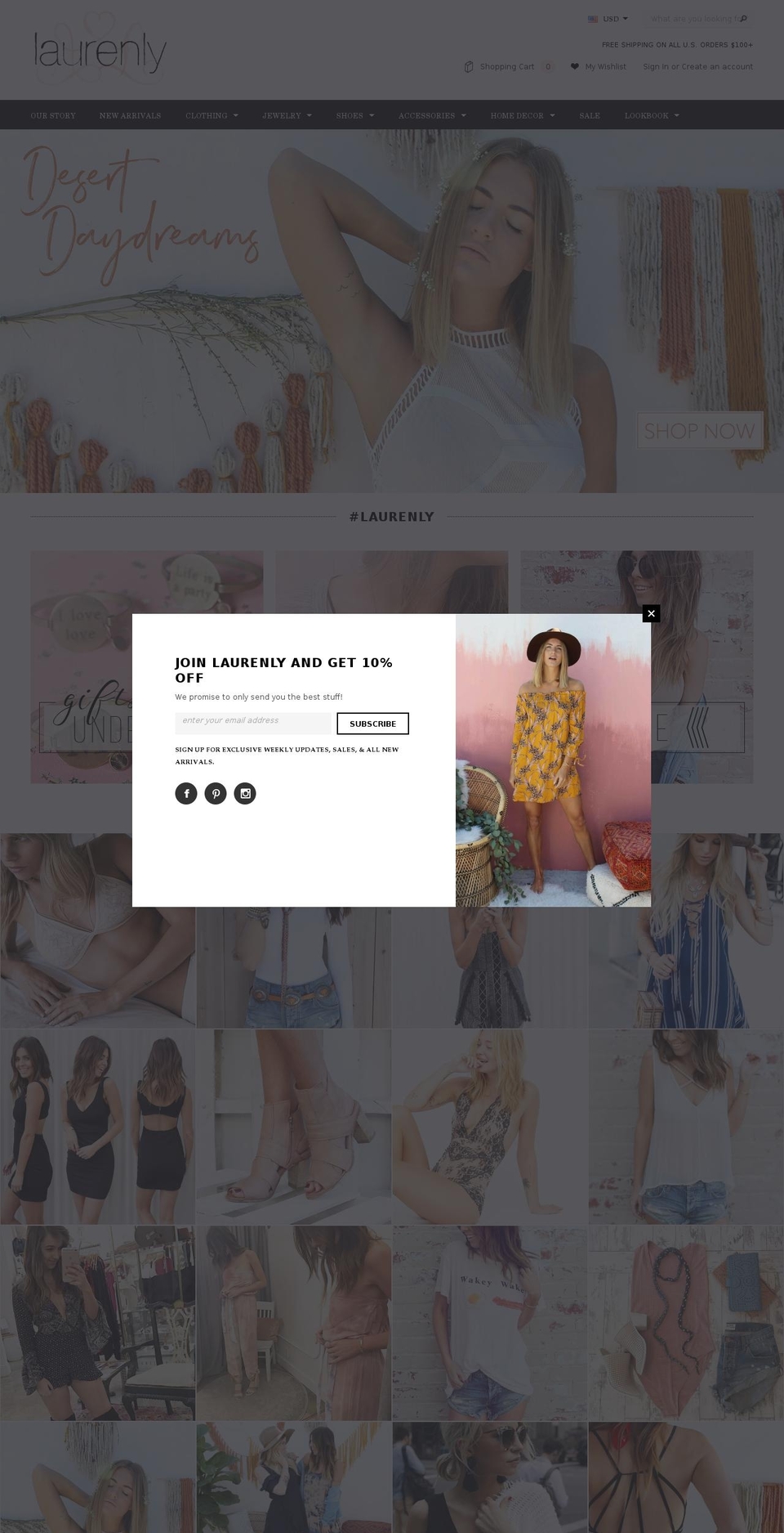laurenly.com shopify website screenshot