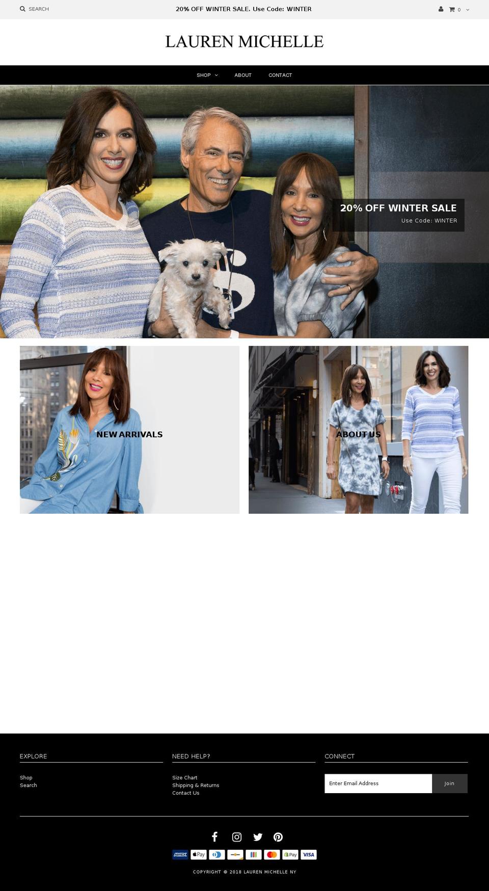 laurenmichelleny.com — Shopify storefront screenshot