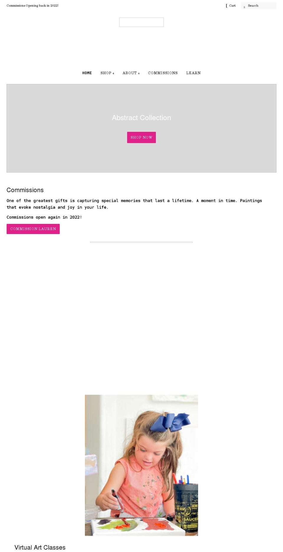 laurennaltyfineart.com shopify website screenshot